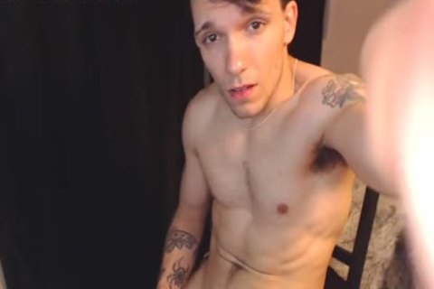 slim 24yo Canadian lad Jon Strokes His large cock And cum