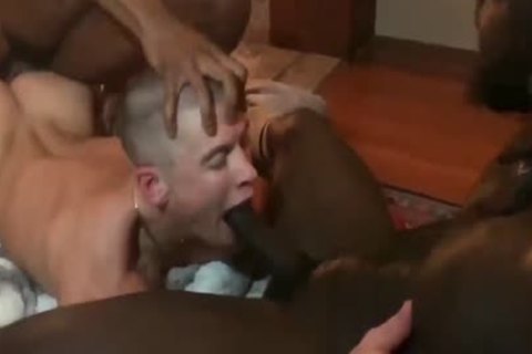 Smoking cute bare Interracial group plow