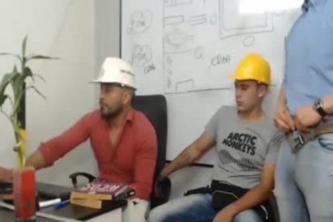 three Workers hammer And jack off Each Other