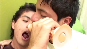 OTB Boyz - Skinny twink Bruno masturbating with large dildo
